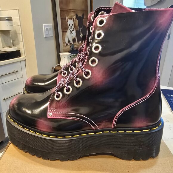 JADON MAX Distressed Leather Platform Boot Fondant Pink Women's Size 10 US NEW - Picture 1 of 12